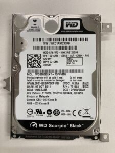 【データ復旧・データ復元成功実績】HDD WD WD3200BEKT 320GB ノートPC内蔵HDD、他社でHDD不良といわれた。