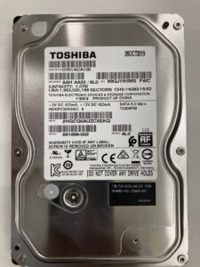 【データ復旧・データ復元成功実績】HDD TOSHIBA DT01ACA100 1TB デスクトップ内蔵HDD。Windows起動しない。HDDを取り外して別PCに接続してみたが、認識しなかった。