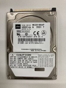 【データ復旧・データ復元成功実績】HDD TOSHIBA MK2018GAP 20GB USB外付HDD内蔵HDD、フォーマット要求エラー