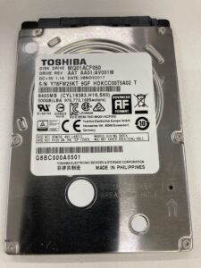 【データ復旧・データ復元成功実績】HDD TOSHIBA MQ01ACF050 500GB　ノートPC内蔵HDD、認識しない。ファイナルデータでもダメだった。